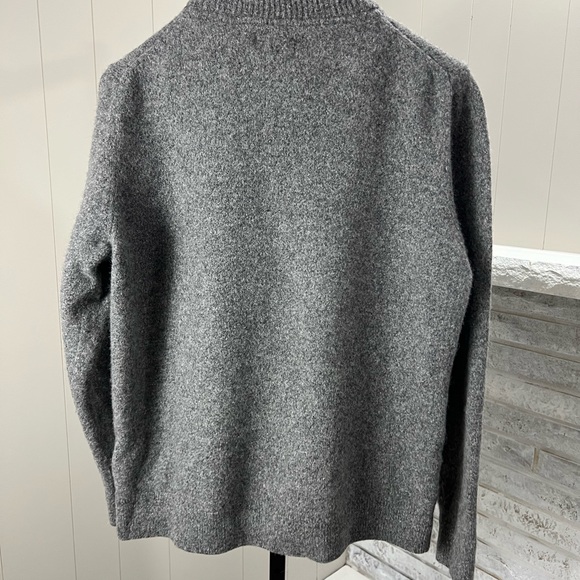 Barbour Tisbury Wool Blend Grey Zip-Up Button Layering Sweater Cardigan L - Picture 5 of 8